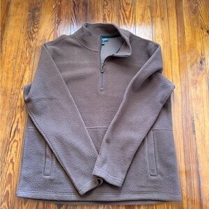 Free Fly Apparel Men's Zip Up Sweater - Brown Sherpa